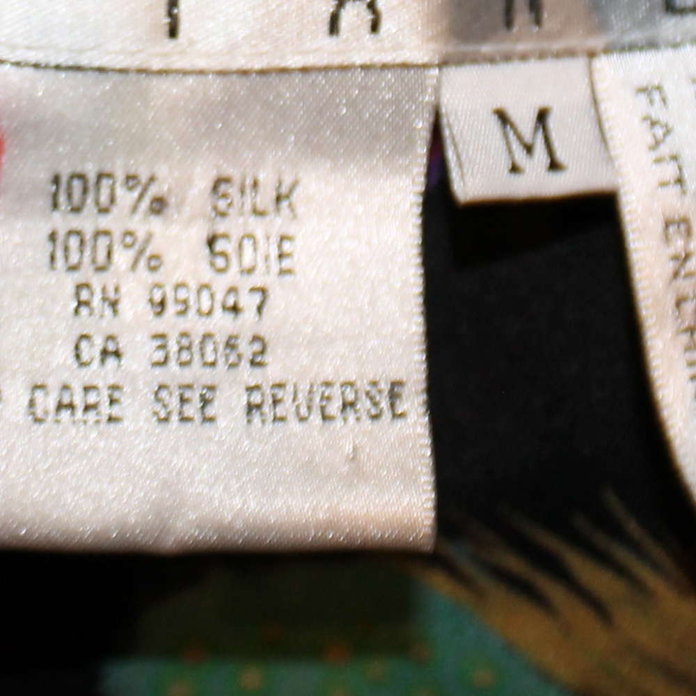 Silk Feather Pattern Button Up - image 4